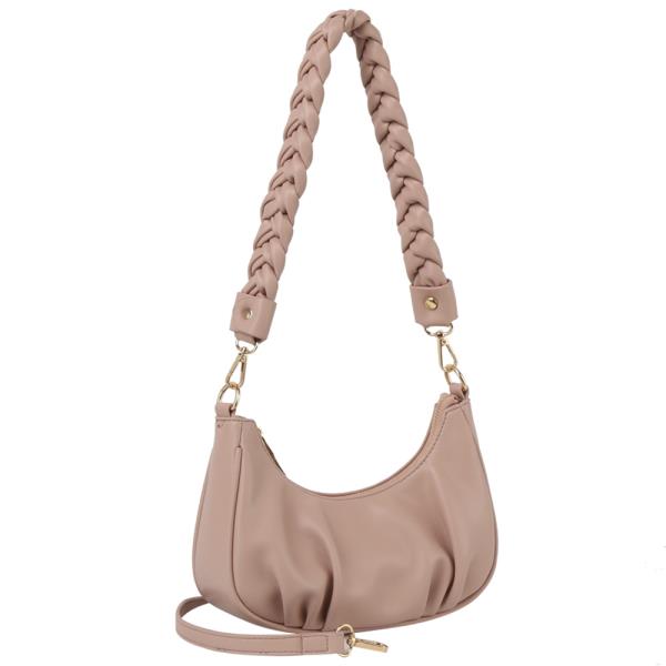 (PRE-ORDER / ONLINE ONLY) Smooth Pleated Braided Handle Shoulder Bag