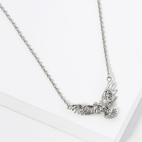 18K GOLD RHODIUM DIPPED SPIRIT OF AN EAGLE NECKLACE