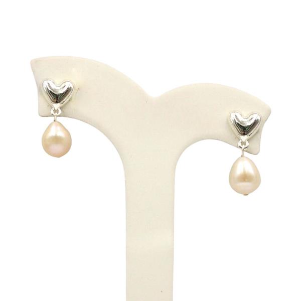 HEART PEARL BEAD EARRING