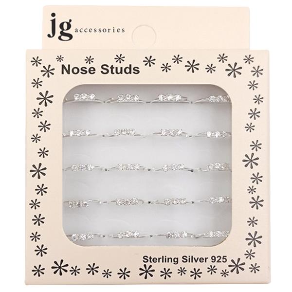 CZ STERLING SILVER NOSE RING SET