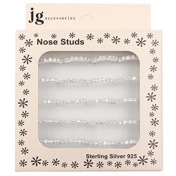 CZ STERLING SILVER NOSE RING SET