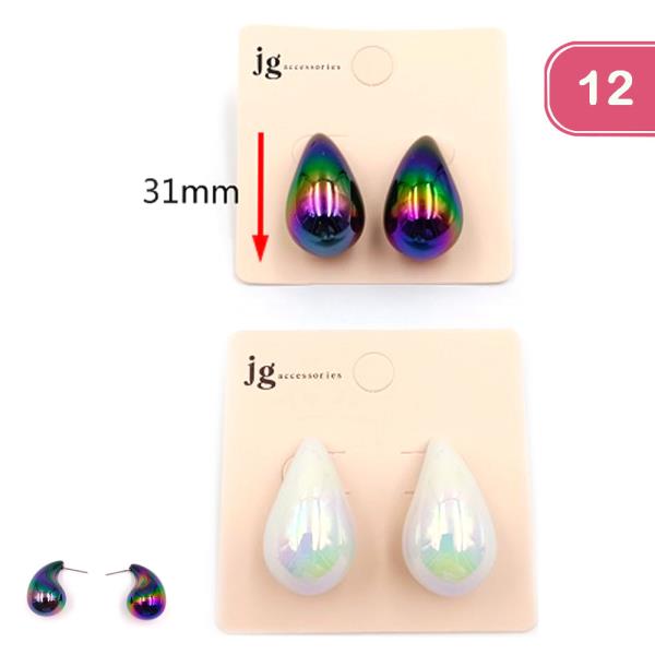 TEARDROP POST EARRING (12 UNITS)