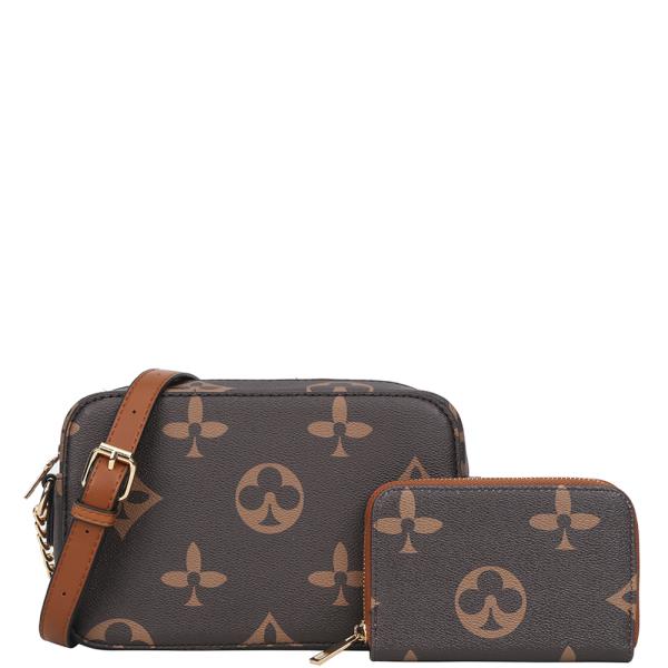 2IN1 PRINTED CROSSBODY W WALLET SET