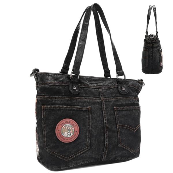 NICOLE LEE DENIM SISTERS SECRET TOTE BAG