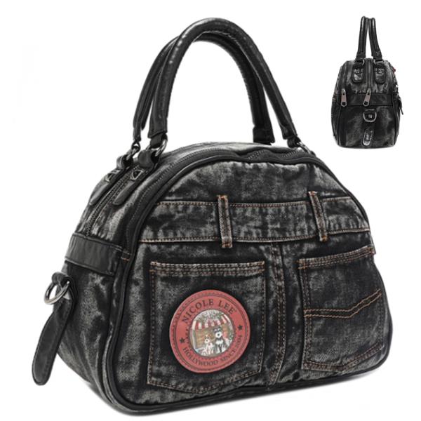 NICOLE LEE DENIM SISTERS SECRET DOME HANDBAG