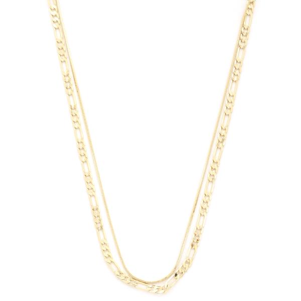 SODAJO FIAGARO LINK GOLD DIPPED LAYERED NECKLACE