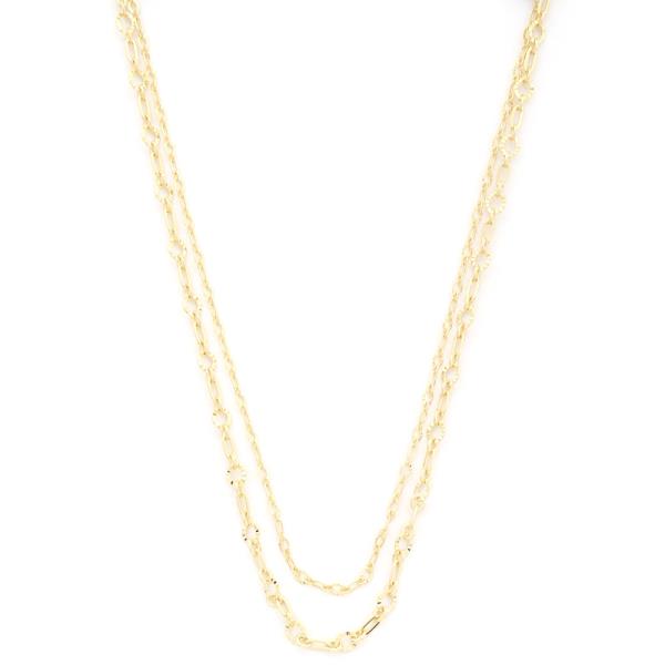 SODAJO CIRCLE LINK LAYERED GOLD DIPPED NECKLACE