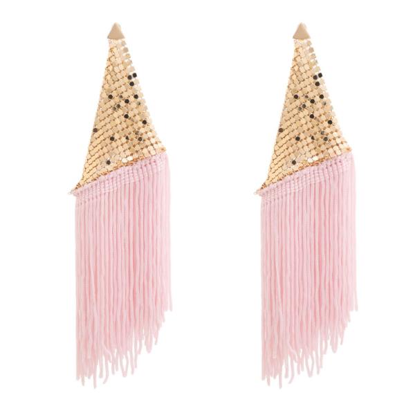 SOFT METAL COLOR TASSEL EARRING