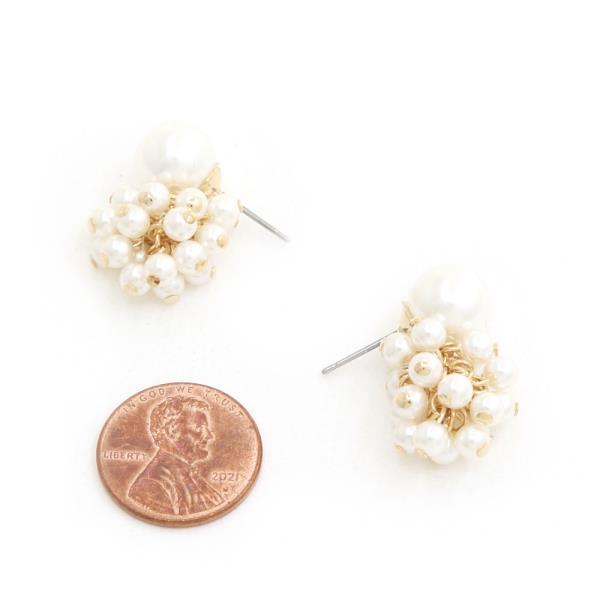 SODAJO PEARL CLUSTER GOLD DIPPED EARRING