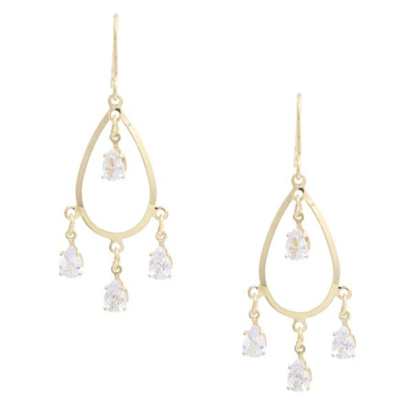 SODAJO CZ TEARDROP GOLD DIPPED EARRING