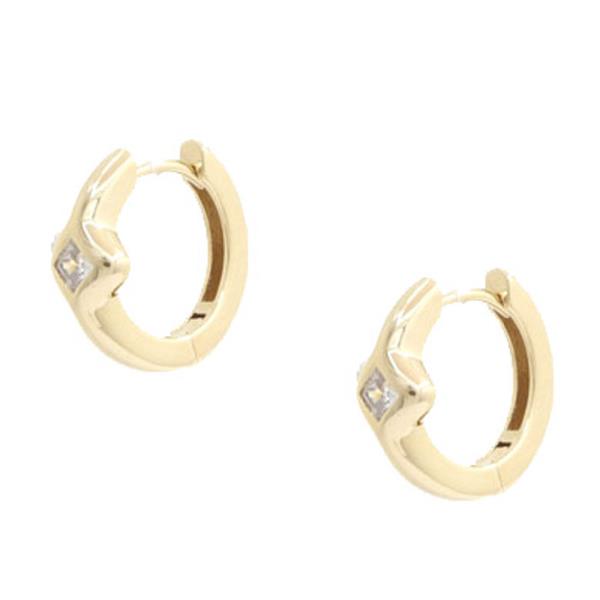 SODAJO CRYSTAL HUGGIE GOLD DIPPED EARRING