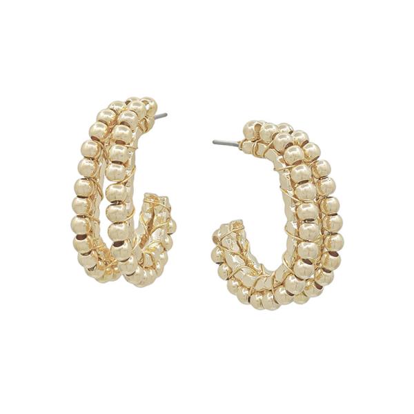 SMALL CCB DOUBLE LAYERED HOOP EARRING