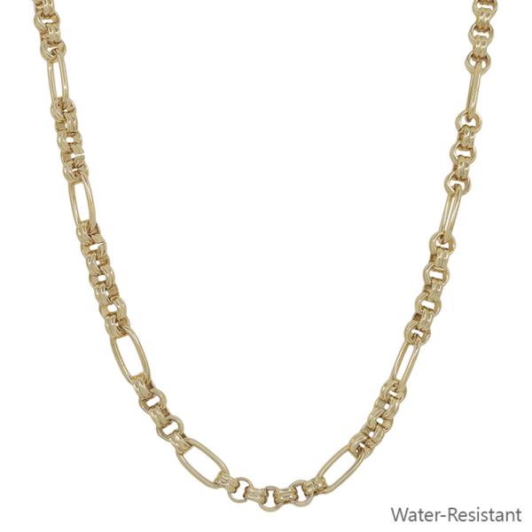 ROUND & OVAL SHAPE LINKED CHAIN SHORT NECKLACE