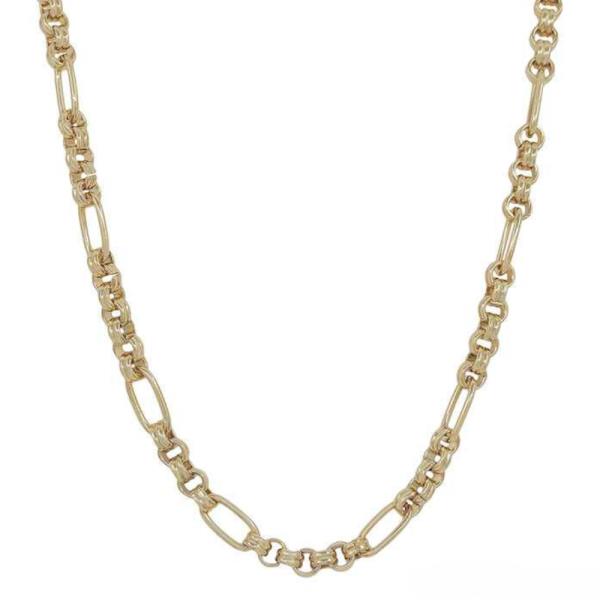 ROUND & OVAL SHAPE LINKED CHAIN SHORT NECKLACE