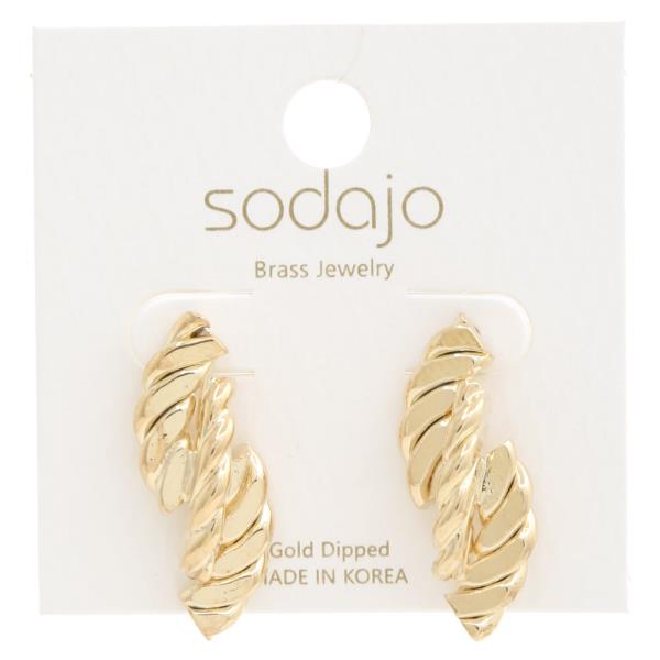 SODAJO METAL TWISTED GOLD DIPPED EARRING