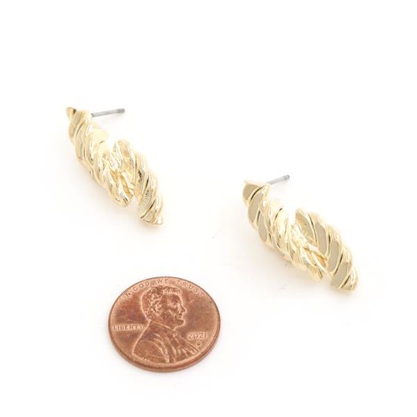 SODAJO METAL TWISTED GOLD DIPPED EARRING