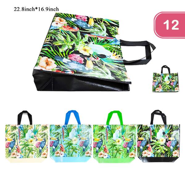FLOWERS AND BIRDS REUSABLE TOTE BAG (12 UNITS)