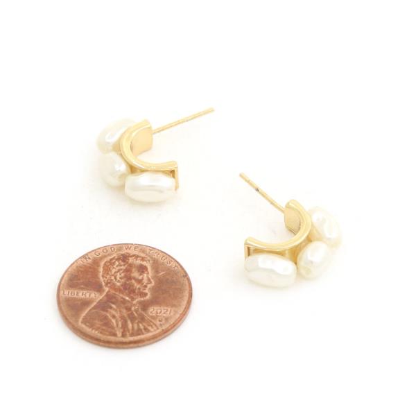 PEARL BEAD GOLD DIPPED EARRING