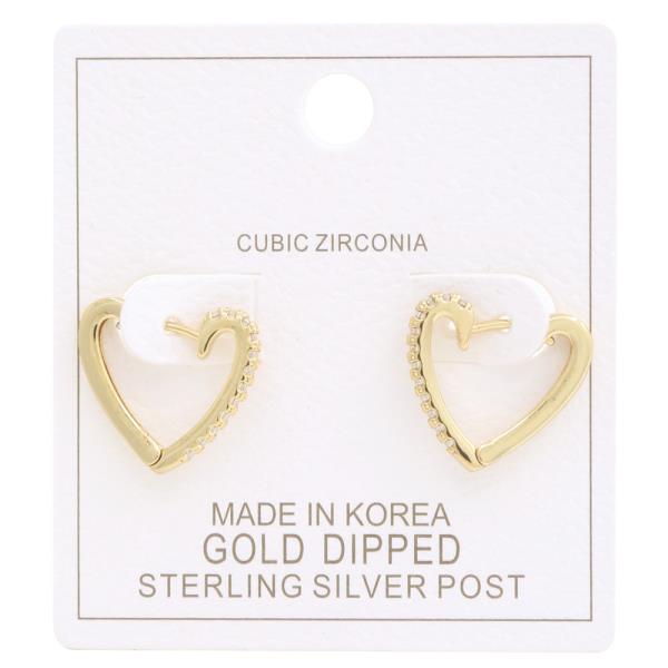 HEART CZ GOLD DIPPED EARRING