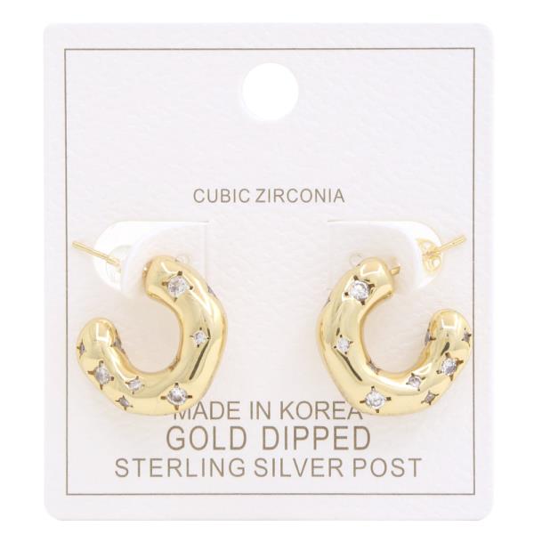 CZ OPEN CIRCLE GOLD DIPPED EARRING