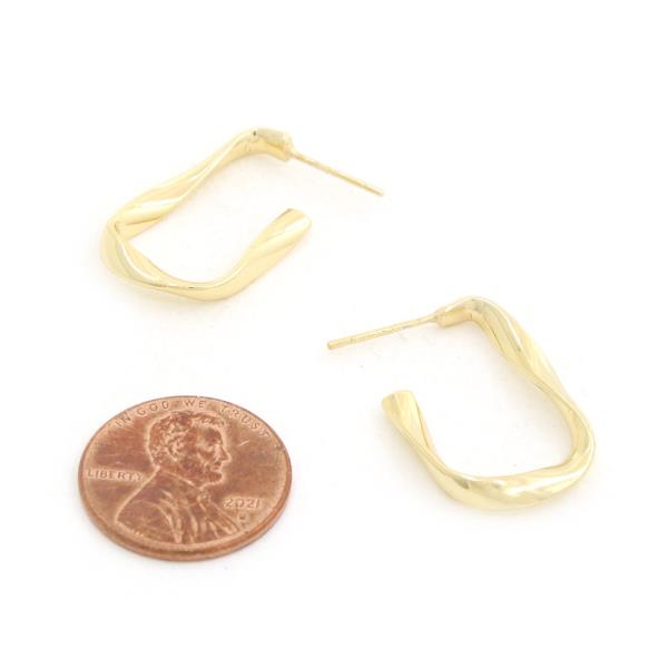 TWISTED METAL OPEN CIRCLE GOLD DIPPED EARRING