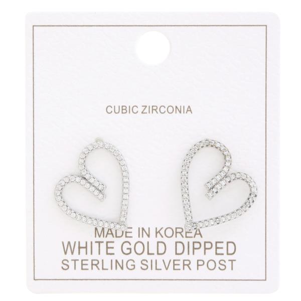 HEART CZ GOLD DIPPED EARRING