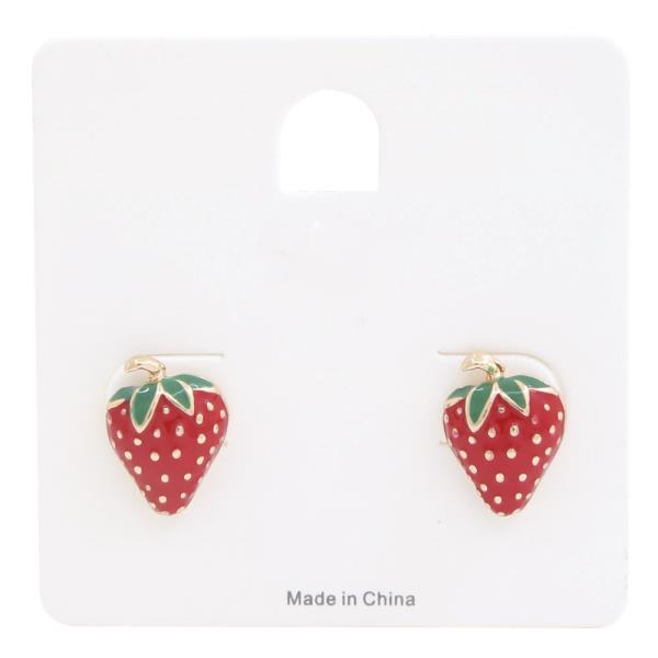 STRAWBERRY POST EARRING