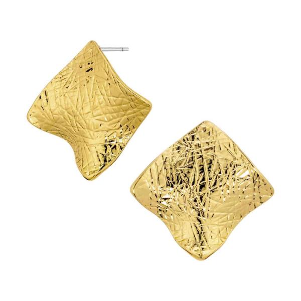 METAL TEXTURE POST STUD EARRING