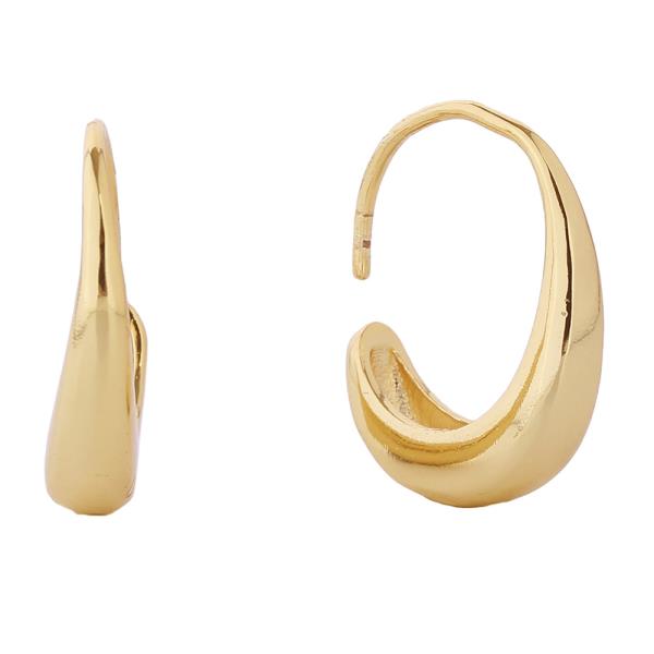 14K GOLD/WHITE GOLD DIPPED WIRY OPEN HOOP EARRINGS