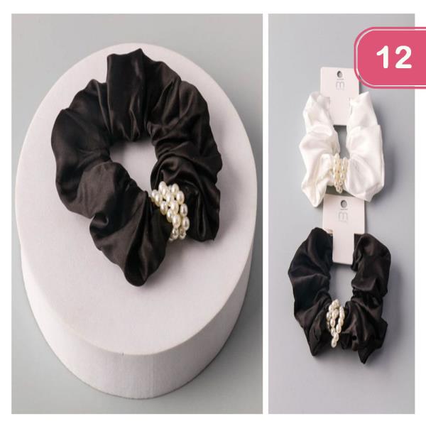 PEARL RING WRAPPED SCRUNCHIE (12 UNITS)