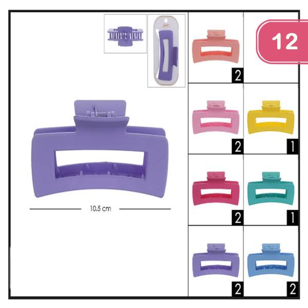 11 CM SQUARE RECTANGLE JAW HAIR CLIP (12  UNITS)