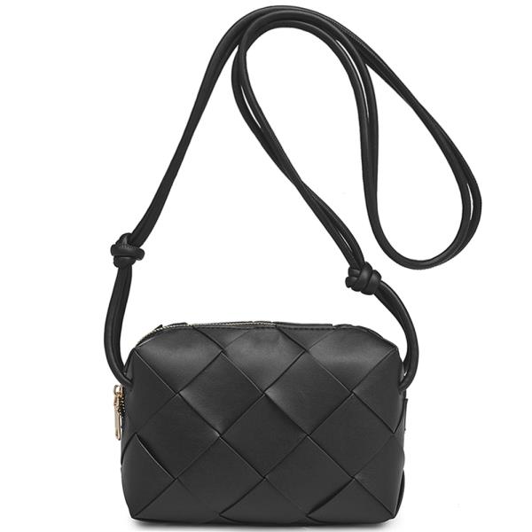 WOVEN KNOTTED STRAP KENNEDY CROSSBODY BAG