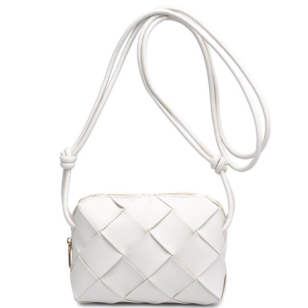 WOVEN KNOTTED STRAP KENNEDY CROSSBODY BAG