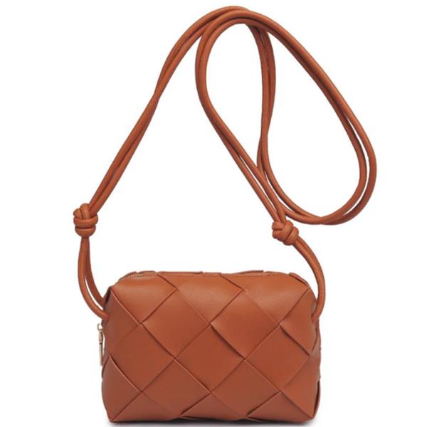 WOVEN KNOTTED STRAP KENNEDY CROSSBODY BAG
