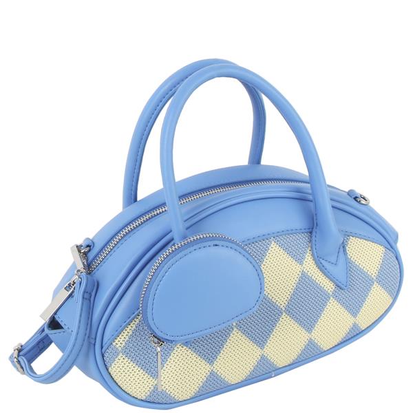 2IN1 ROUNDED CHECKER CROSSBODY W COIN PURSE SET