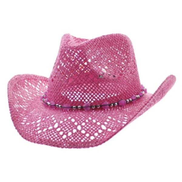 NATURAL STONE TRIM BAND FULL VENTED COWBOY HAT