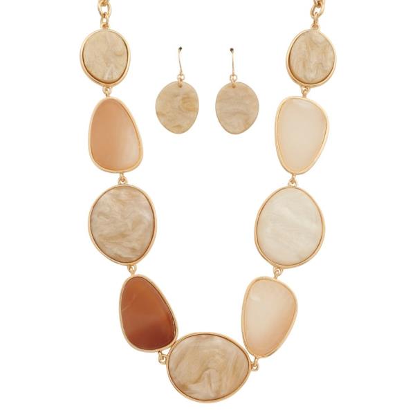 ANIMAL PRINT STONE LINK NECKLACE