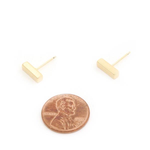 14K METAL BAR GOLD DIPPED EARRING