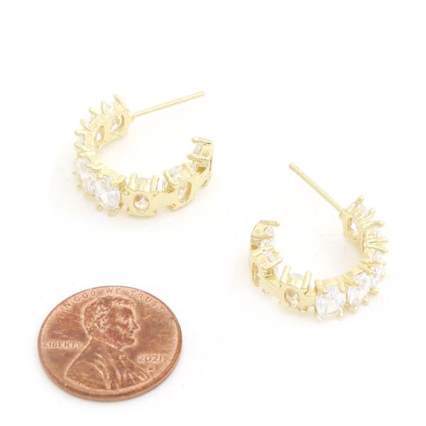 CZ OPEN HOOP GOLD DIPPED EARRING