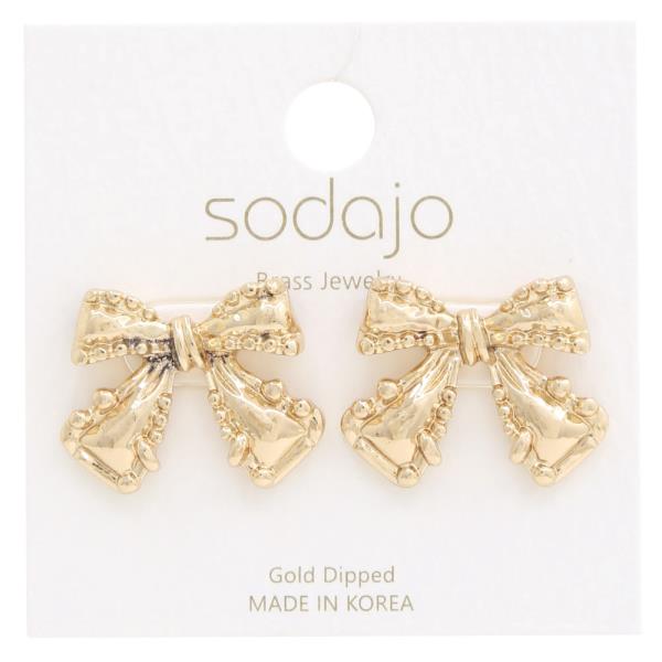 SODAJO BOW GOLD DIPPED EARRING