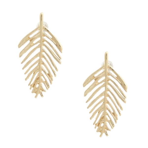 SODAJO LEAF METAL GOLD DIPPED EARRING