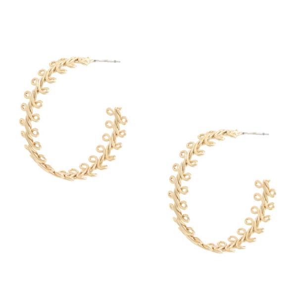 SODAJO KNOT METAL OPEN HOOP GOLD DIPPED EARRING