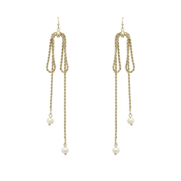 CHAIN DROP PEARL EARRINGS