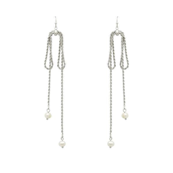 CHAIN DROP PEARL EARRINGS