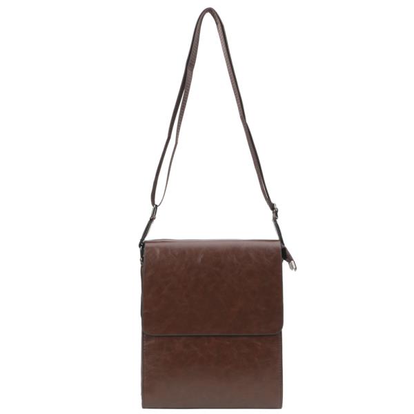 FAUX LEATHER RECTANGLE CROSSBODY BAG