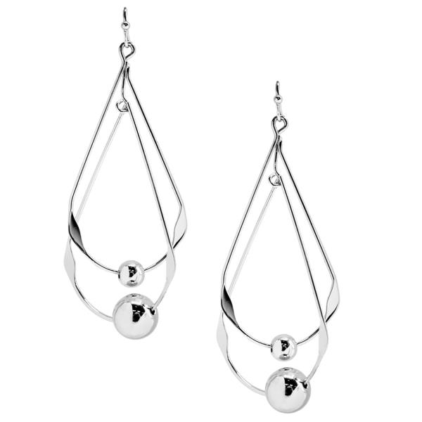 DOUBLE METAL TEARDROP DANGLE EARRING