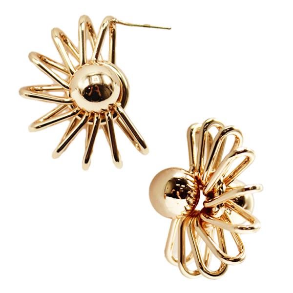 METAL FLOWER POST EARRING