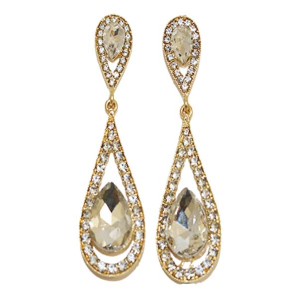 CRYSTAL COLOR STONE RHINESTONE PARTY EARRING