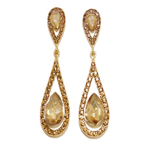 CRYSTAL COLOR STONE RHINESTONE PARTY EARRING