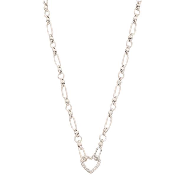 PAVE HEART PENDANT NECKLACE